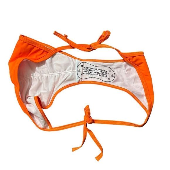 Bright Neon Orange Scrunch Swim Cheeky Bikini Bottom - Picture 6 of 6